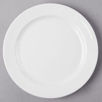 World Tableware BW-1107 Basics 9 inch Bright White Medium Rim Porcelain Plate - 24/Case