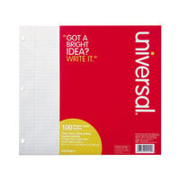 Universal UNV20911 8 1/2 inch x 11 inch White Pack of College Rule Lined Filler Paper- 100 Sheets