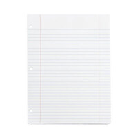 Universal UNV20911 8 1/2 inch x 11 inch White Pack of College Rule Lined Filler Paper- 100 Sheets