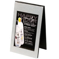 Menu Solutions CHMT-A Double View Aluminum / Vinyl Menu Tent with Brushed Finish - 4 inch x 6 inch