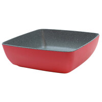 Tablecraft MGN10RDGNT Frostone Naturals 3.5 qt. Red/Gray Speckle Square Melamine Bowl