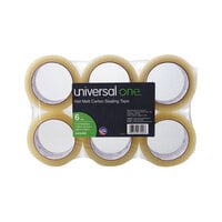 Universal UNV93000 2 inch x 55 Yards Clear Heavy-Duty Box Sealing Tape - 6/Pack