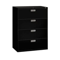 HON 694LP 600 Series Black Four-Drawer Lateral Filing Cabinet - 42" x 18" x 52 1/2"