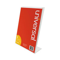 Universal UNV76852 8 1/2 inch x 11 inch Clear Acrylic Plastic L-Style Freestanding Frame - 3/Pack