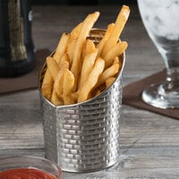 Tablecraft GTSS28 Brickhouse Collection 9.5 oz. Stainless Steel Round Fry Cup