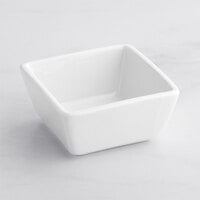 Acopa 4 oz. Square Bright White Porcelain Sauce Cup - 36/Case