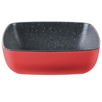 Tablecraft MGN65RDGNT Frostone Naturals 1 qt. Red/Gray Speckle Square Melamine Bowl