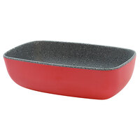 Tablecraft MGN70RDGNT Frostone Naturals 20 oz. Red/Gray Speckle Rectangular Melamine Bowl