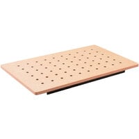 Tablecraft CW6432N Versa-Tile 21 5/8" x 13 1/2" x 1 5/8" Natural Perforated Single Well High Temp Cutting Board Carving Station Template