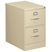 HON 312CPL 310 Series Putty Full-Suspension Two-Drawer Filing Cabinet - 18 1/4 inch x 26 1/2 inch x 29 inch