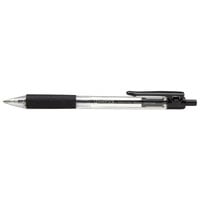 Universal UNV15530 Economy Black Ink with Clear Barrel 1mm Retractable Ballpoint Pen - 12/Pack
