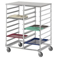 Channel CTR15203 24 Tray Bottom Load Aluminum Cafeteria Tray Rack with Solid Top