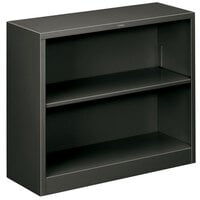 HON S30ABCS Charcoal 2 Shelf Metal Bookcase 34 1/2 inch x 12 5/8 inch x 29 inch