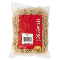 Universal UNV00418 3 inch x 1/16 inch Beige #18 Rubber Band, 1/4 lb. - Approx. 400/Pack
