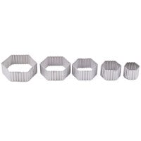 Ateco 5201 5-Piece Stainless Steel Fluted Hexagon Cutter Set