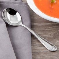 Reed & Barton RB120-016 London 5 1/2 inch 18/10 Stainless Steel Extra Heavy Weight Bouillon Spoon - 12/Case