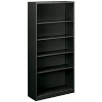 HON S72ABCS Charcoal 5 Shelf Metal Bookcase 34 1/2 inch x 12 5/8 inch x 71 inch