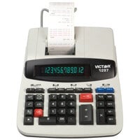 Victor 1297 12-Digit Black / Red Two-Color Commercial Printing Calculator - 4 Lines Per Second