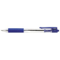 Universal UNV15531 Economy Blue Ink with Clear Barrel 1mm Retractable Ballpoint Pen - 12/Pack