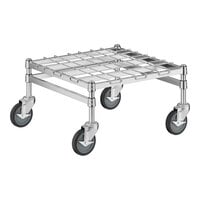 Regency 24" Wide Heavy-Duty Mobile Chrome Dunnage Rack with Mat