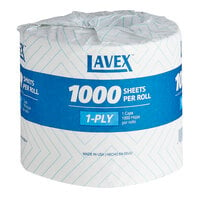 Lavex Individually-Wrapped 1-Ply Standard 1000 Sheet Toilet Paper Roll - 96/Case