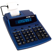 Victor 1225-3A 12-Digit Blue / Red Two-Color Printing Calculator with Antimicrobial Coating - 3 Lines Per Second