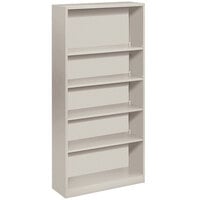 HON S72ABCQ Light Gray 5 Shelf Metal Bookcase 34 1/2" x 12 5/8" x 71"