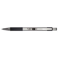 Zebra 27310 F-301 Black Ink with Stainless Steel Barrel 1.6mm Retractable Ballpoint Pen - 12/Pack
