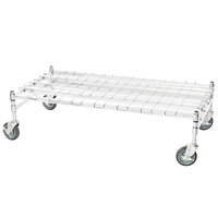 Regency 24 inch x 48 inch Heavy-Duty Mobile Chrome Dunnage Rack with Mat