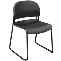 HON GuestStacker Lava Stackable Chair with Black Frame - 4/Case