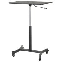 Victor DC500 High Rise Collection 30 3/4 inch x 22 inch Adjustable Height Black Mobile Sit-Stand Workstation