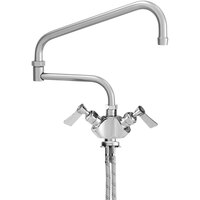 Fisher 47619 Deck Mounted Faucet with Flex Inlets, 15 inch Double-Jointed Swing Nozzle, 2.2 GPM Aerator, and Lever Handles