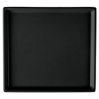 Tablecraft CW2116BKGS 7" x 6 1/2" x 3/8" Black with Green Speckle Cast Aluminum Sixth Size Rectangular Cooling Platter