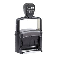 Trodat USST5117 2 1/4 inch x 3/8 inch Black Self-Inking Professional 12-Message and Date Stamp