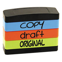 Stack Stamp USS8801 1 13/16 inch x 5/8 inch Assorted Fluorescent Ink Copy, Draft, Original Message Stamp