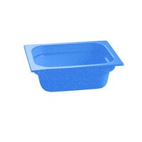 Tablecraft CW320BS 12 3/4" x 10 3/8" x 4" Blue Speckle Half Size Deep Cast Aluminum Food Pan