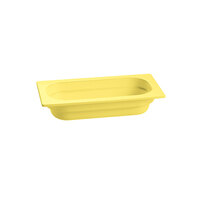 Tablecraft CW340Y 12 3/4" x 6 7/8" x 2 1/2" Yellow 1/3 Size Cast Aluminum Food Pan
