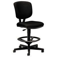 HON Volt Black Fabric Task Stool with Footring