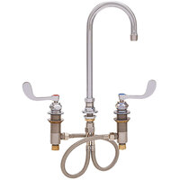 Fisher 98736 Deck Mounted Faucet with Widespread Deck, 6 inch Swivel Gooseneck Nozzle, 2.2 GPM Aerator, and Wrist Handles