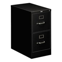 HON 510 Series 15" x 25" x 29" Black Two-Drawer Letter Filing Cabinet