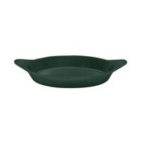 Tablecraft CW1725HGN 16 oz. Hunter Green Cast Aluminum Oval Server with Shell Handles