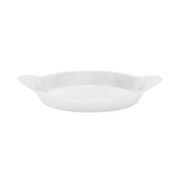 Tablecraft CW1725W 16 oz. White Cast Aluminum Oval Server with Shell Handles