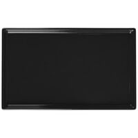 Tablecraft CW2115BK 10 1/2" x 6 1/2" x 3/8" Black Cast Aluminum Fourth Size Rectangular Cooling Platter