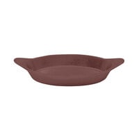 Tablecraft CW1725BR 16 oz. Brown Cast Aluminum Oval Server with Shell Handles