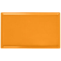 Tablecraft CW2115X 10 1/2" x 6 1/2" x 3/8" Orange Cast Aluminum Fourth Size Rectangular Cooling Platter