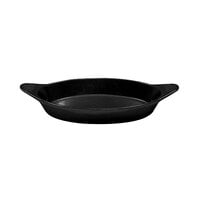 Tablecraft CW1725BK 16 oz. Black Cast Aluminum Oval Server with Shell Handles