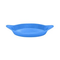 Tablecraft CW1725CBL 16 oz. Cobalt Blue Cast Aluminum Oval Server with Shell Handles