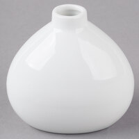 Acopa 3 1/4 inch Bright White Porcelain Bulb Bud Vase - 12/Case