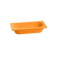 Tablecraft CW350X 12 3/4" x 6 7/8" x 4" Orange 1/3 Size Deep Cast Aluminum Food Pan