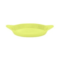 Tablecraft CW1725LG 16 oz. Lime Green Cast Aluminum Oval Server with Shell Handles